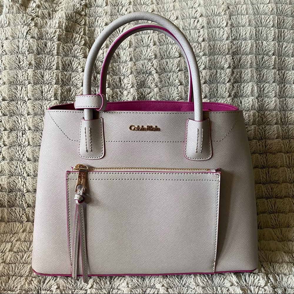 Calvin Klein Gray and Pink Tote Bag NWT